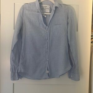 Frank & Eileen blue checked Barry blouse